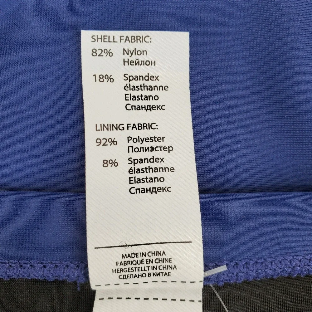 Halcurt‎ High Waisted Swim Bottoms Royal Blue Bikini Briefs Large Lined Stretch